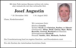 Traueranzeige Josef Augustin
