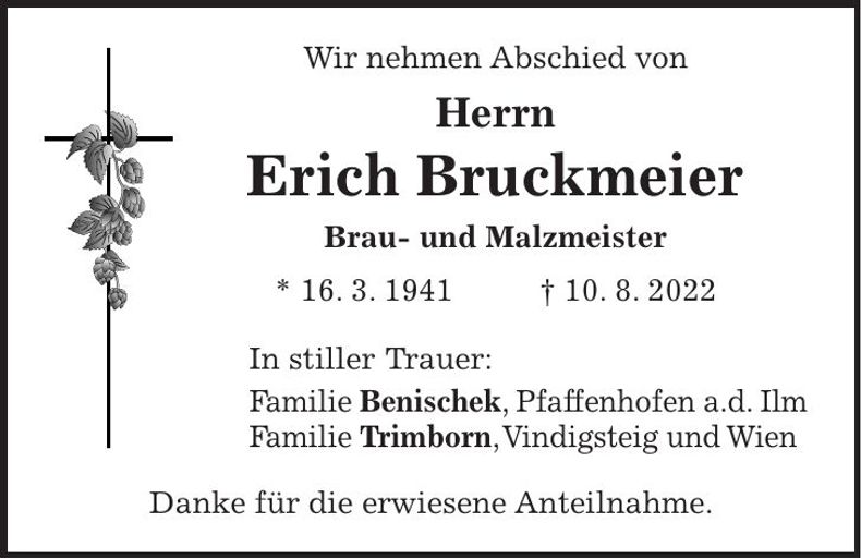 Traueranzeige Erich Bruckmeier