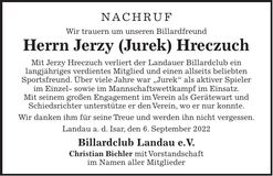 Traueranzeige Jerzy Hreczuch