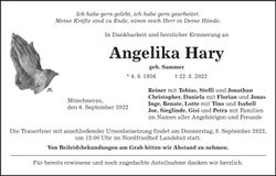 Traueranzeige Angelika Hary