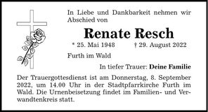 Traueranzeige Renate Resch