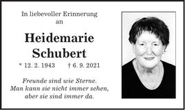 Traueranzeige Heidemarie Schubert