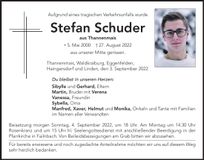 Traueranzeige Stefan Schuder