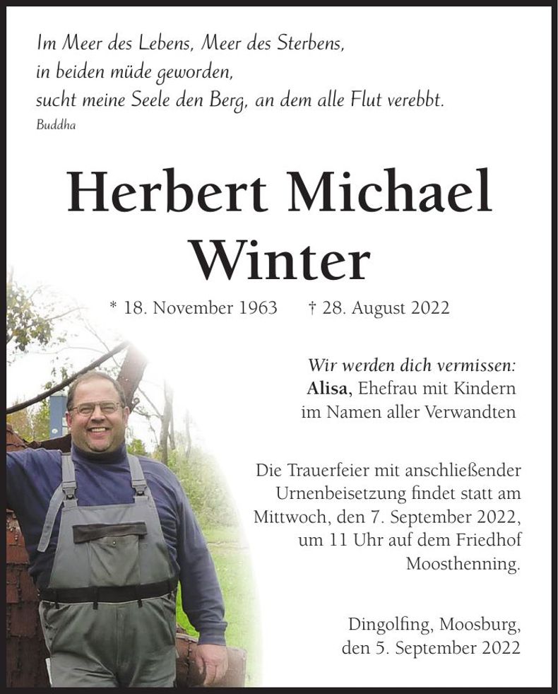 Traueranzeige Herbert Michael Winter