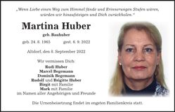Traueranzeige Martina Huber