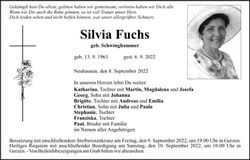 Traueranzeige Silvia Fuchs