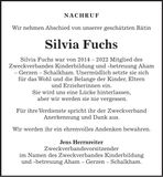 Traueranzeige Silvia Fuchs