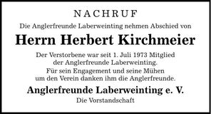 Traueranzeige Herbert Kirchmeier