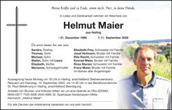 Traueranzeige Helmut Maier