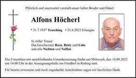 Traueranzeige Alfons Höcherl