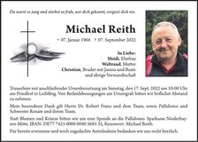 Traueranzeige Michael Reith