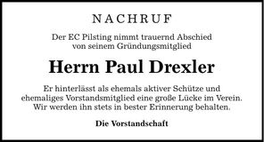 Traueranzeige Paul Drexler