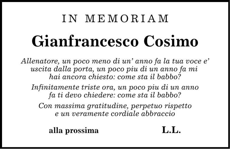 Traueranzeige Cosimo Gianfrancesco
