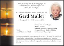 Traueranzeige Gerd Müller