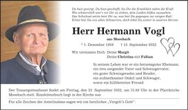 Traueranzeige Vogl Hermann