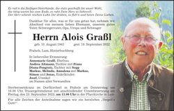 Traueranzeige Alois Graßl