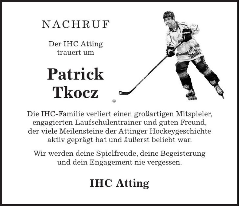 Traueranzeige Patrick Tkocz