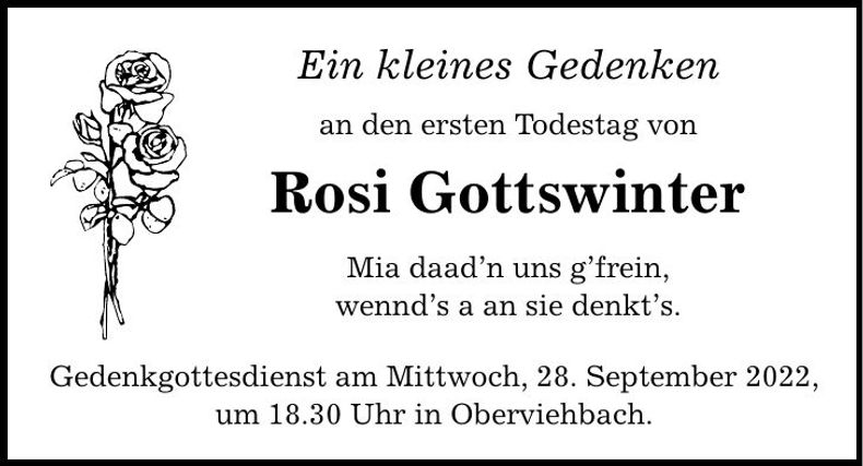 Traueranzeige Gottswinter Rosi
