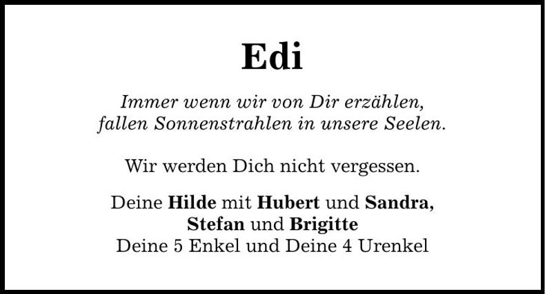 Traueranzeige Edmund Dachs