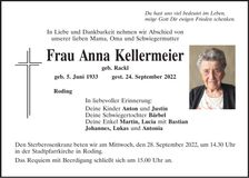 Traueranzeige Anna Kellermeier