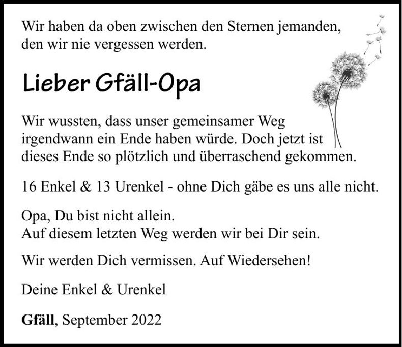 Traueranzeige Karl Groß