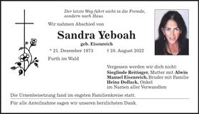 Traueranzeige Sandra Yeboah