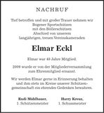 Traueranzeige Elmar Eckl