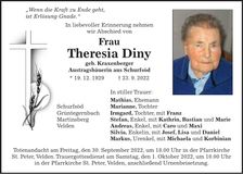 Traueranzeige Theresia Diny