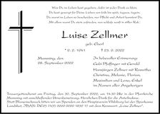 Traueranzeige Luise Zellmer