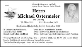 Traueranzeige Michael Ostermeier