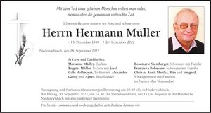 Traueranzeige Hermann Müller