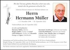 Traueranzeige Hermann Müller