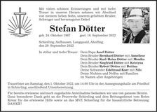Traueranzeige Stefan Dötter