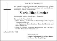 Traueranzeige Ludwig Hiendlmeier