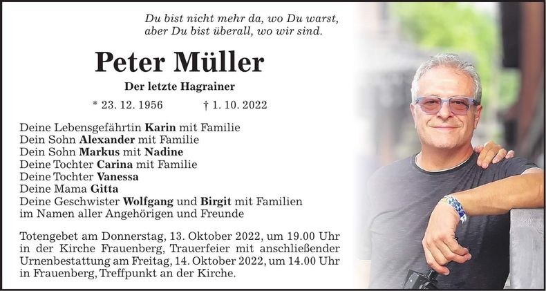 Traueranzeige Peter Müller