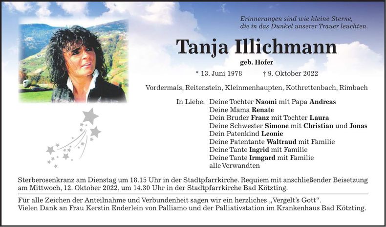 Traueranzeige Tanja Illichmann
