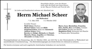 Traueranzeige Michael Scheer