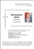 Traueranzeige Rita Barbara Weikl