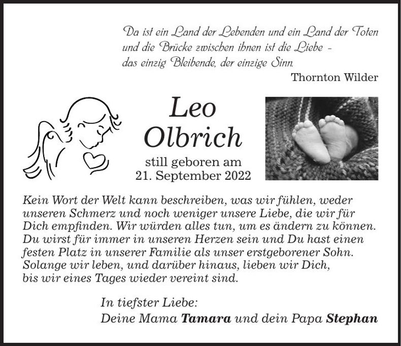 Traueranzeige Leo Olbrich