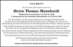 Traueranzeige Thomas Mannhardt