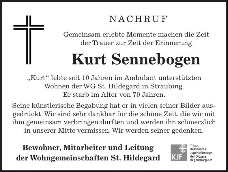 Traueranzeige Kurt Sennebogen