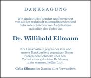 Traueranzeige Willi Dr. Ellmann