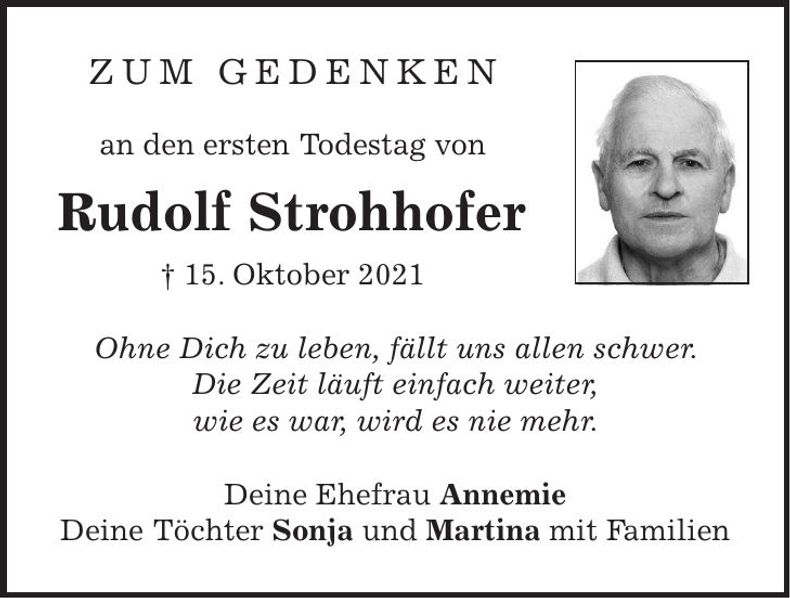 Traueranzeige Rudolf Strohhofer