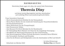 Traueranzeige Theresia Diny
