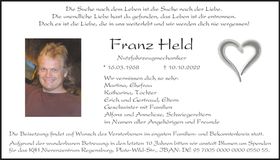 Traueranzeige Franz Held