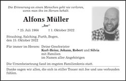 Traueranzeige Alfons Müller