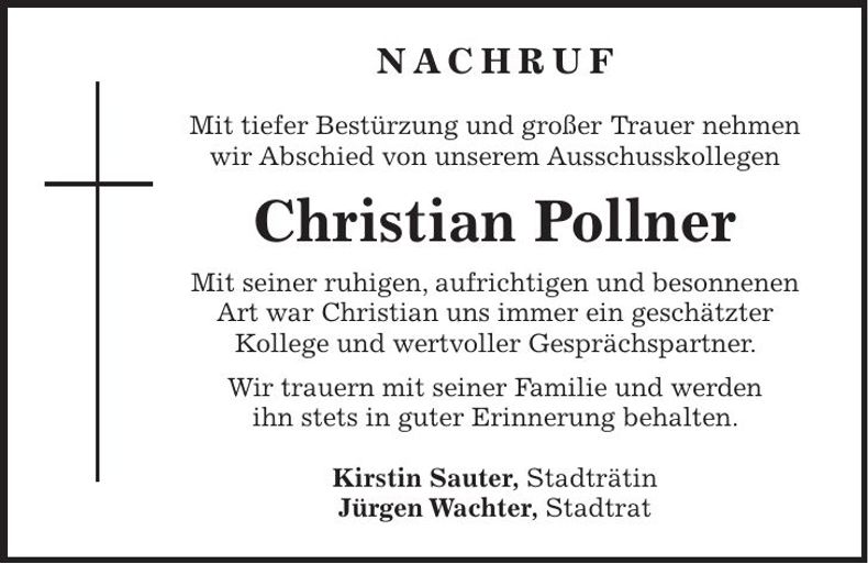 Traueranzeige Christian Pollner