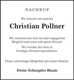 Traueranzeige Christian Pollner