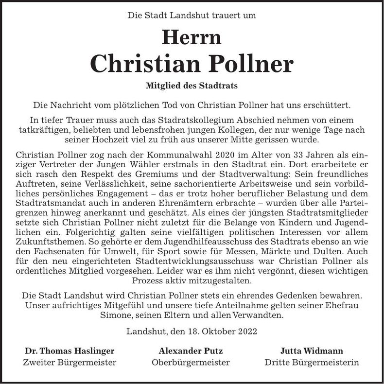 Traueranzeige Christian Pollner