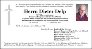 Traueranzeige Dieter Delp